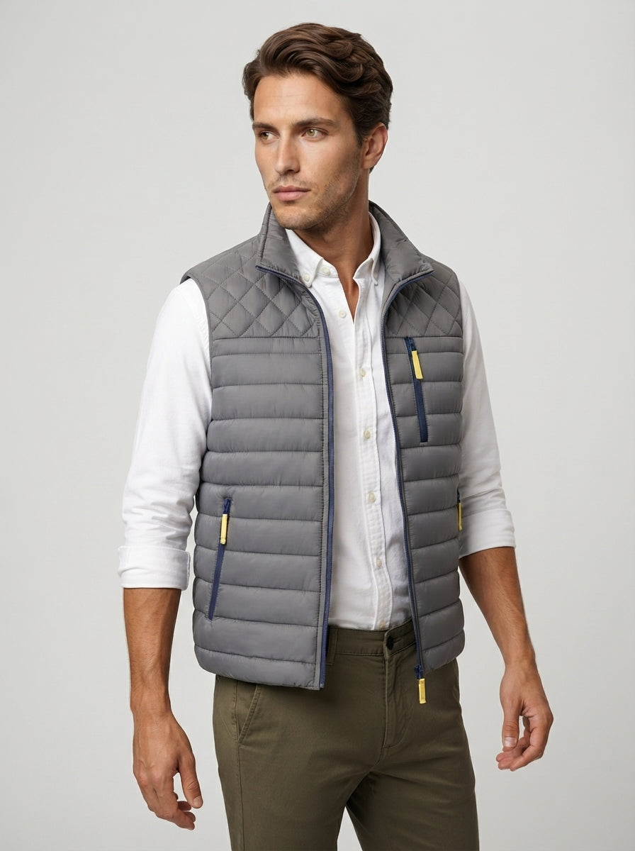 The Ferrand Padded Gilet in Grey