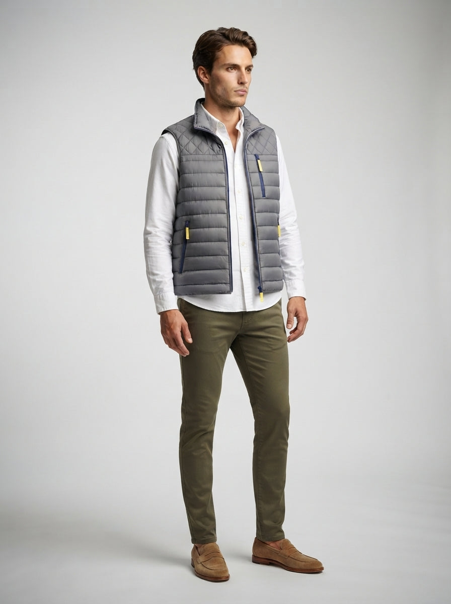The Ferrand Padded Gilet in Grey
