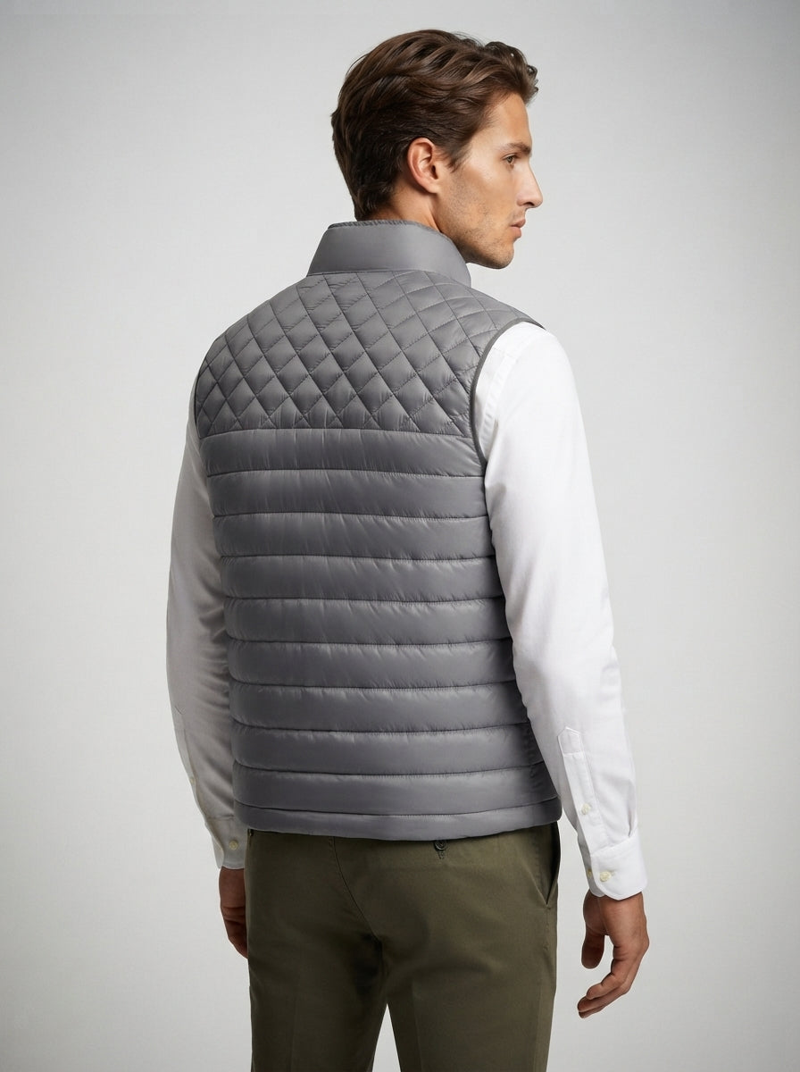 The Ferrand Padded Gilet in Grey