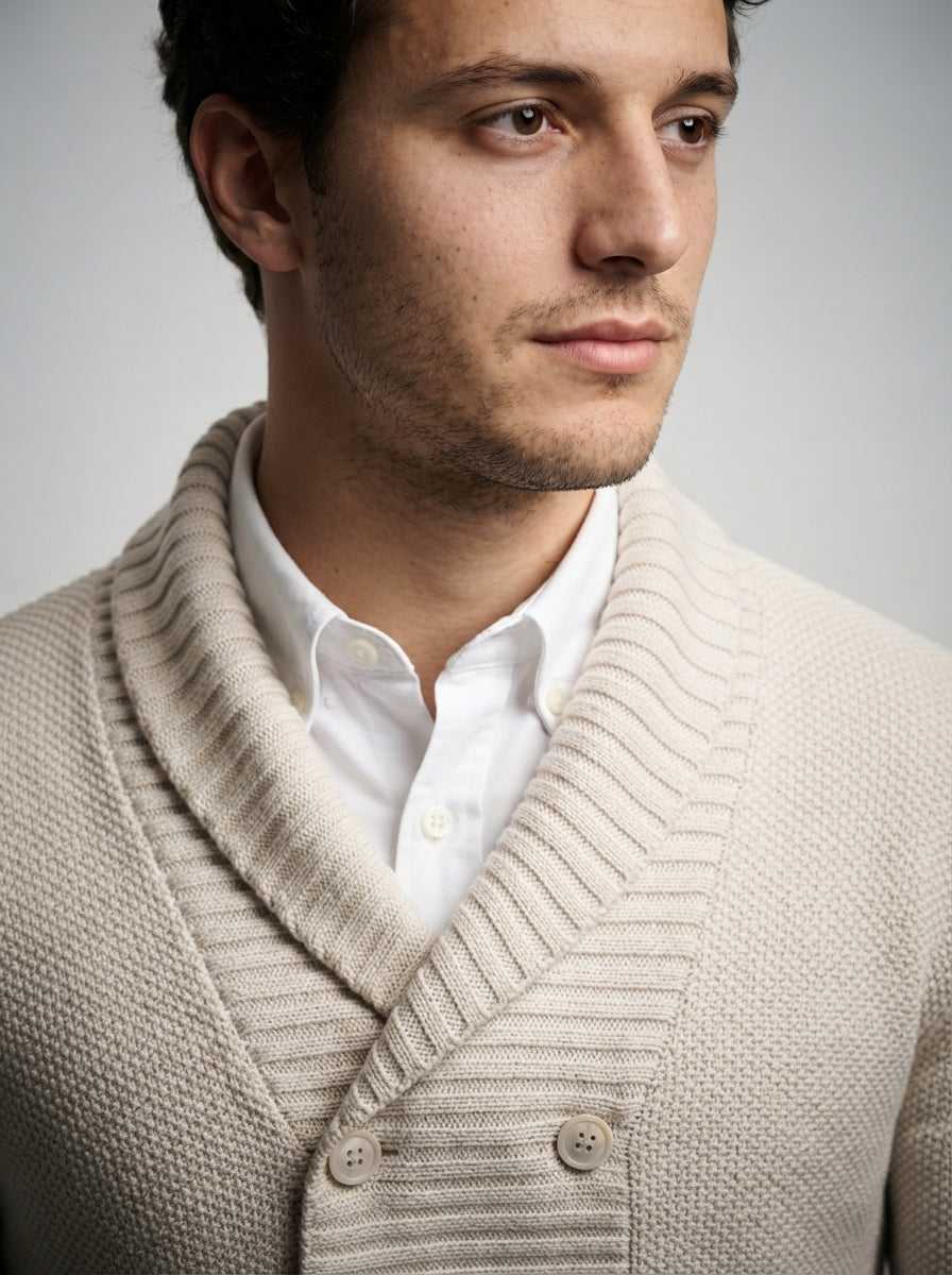 The Wexford Shawl Cardigan in Cream
