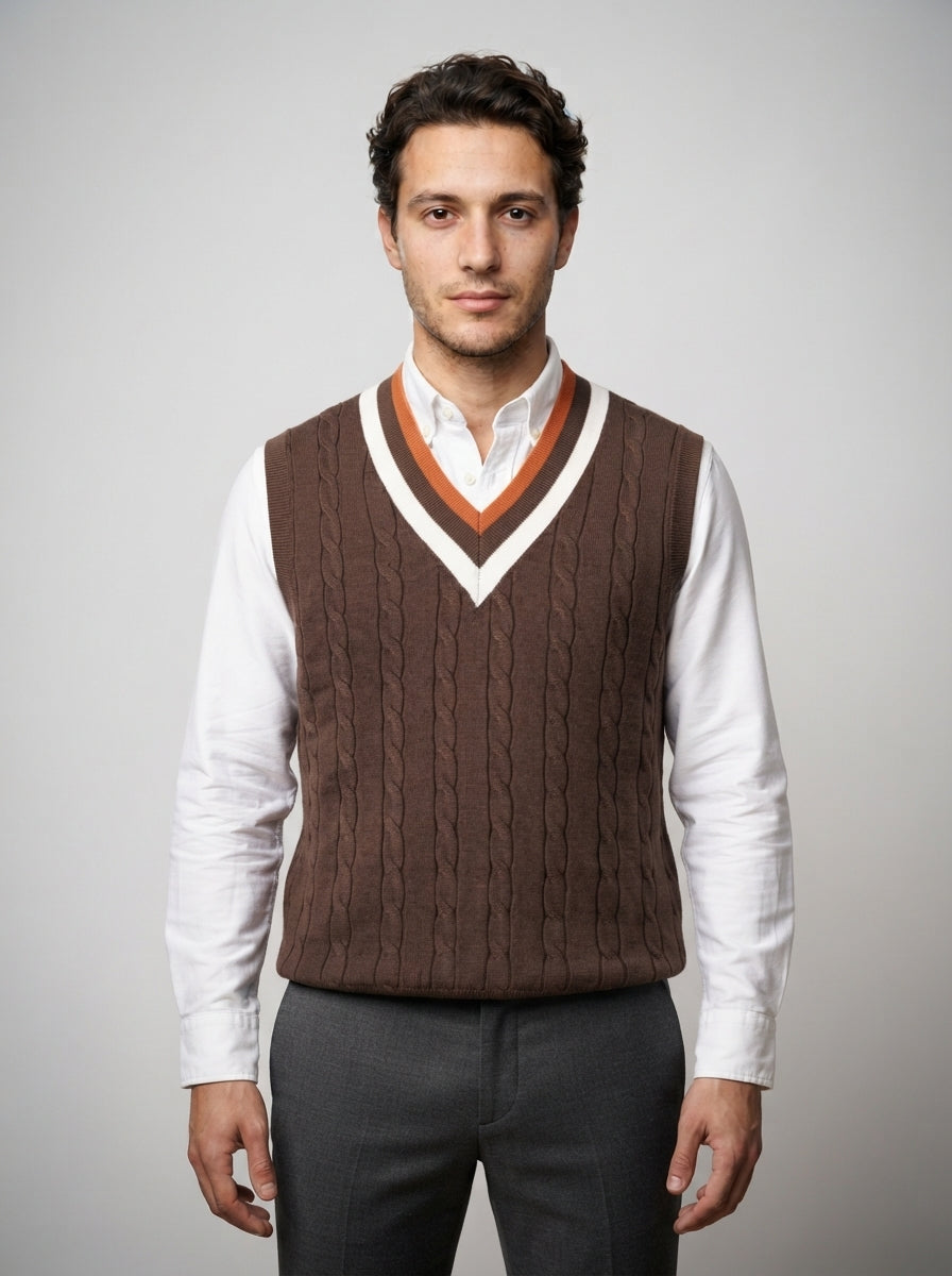 The Tenbury Cricket Vest in Green