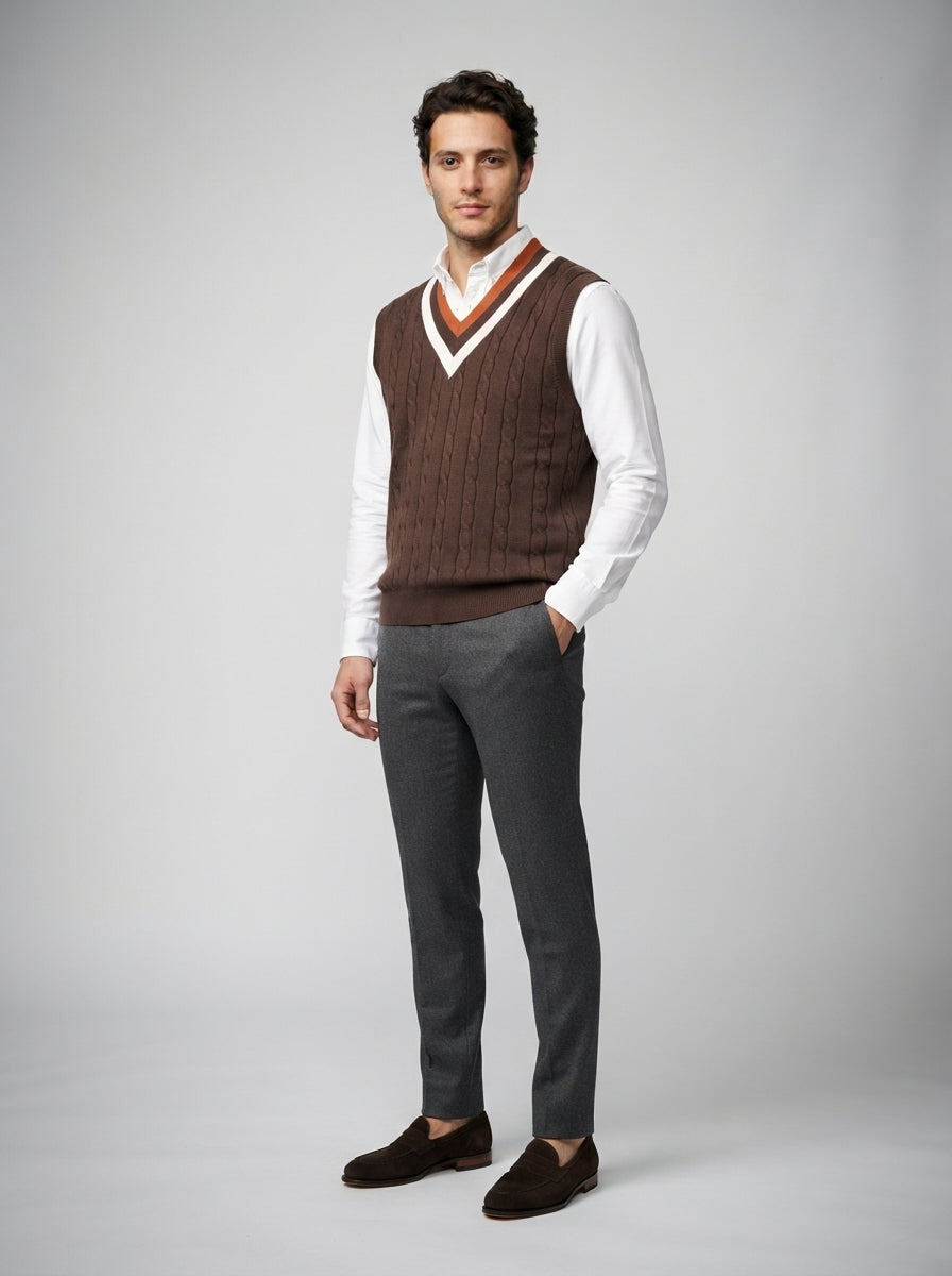 The Tenbury Cricket Vest in Green