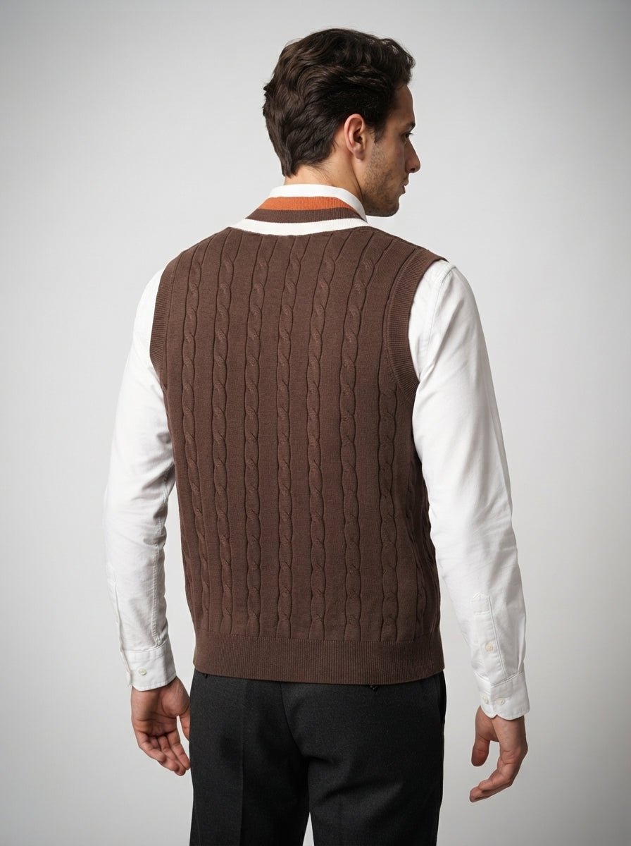 The Tenbury Cricket Vest in Green