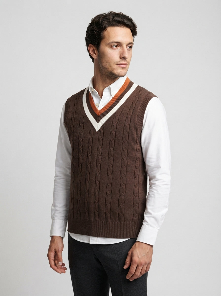 The Tenbury Cricket Vest in Green