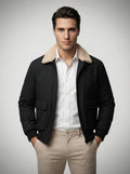 The Ravenglass Fleece Collar Jacket in Black