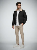 The Ravenglass Fleece Collar Jacket in Black