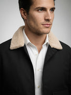 The Ravenglass Fleece Collar Jacket in Black