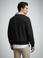 The Ravenglass Fleece Collar Jacket in Black