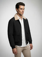 The Ravenglass Fleece Collar Jacket in Black