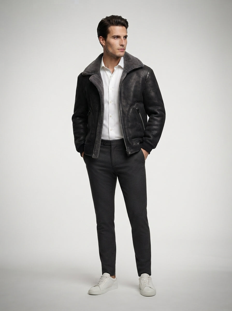 The Kirkwall Aviator Jacket in Gray