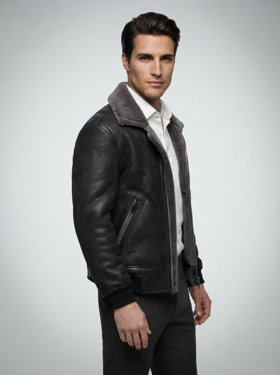 The Kirkwall Aviator Jacket in Gray