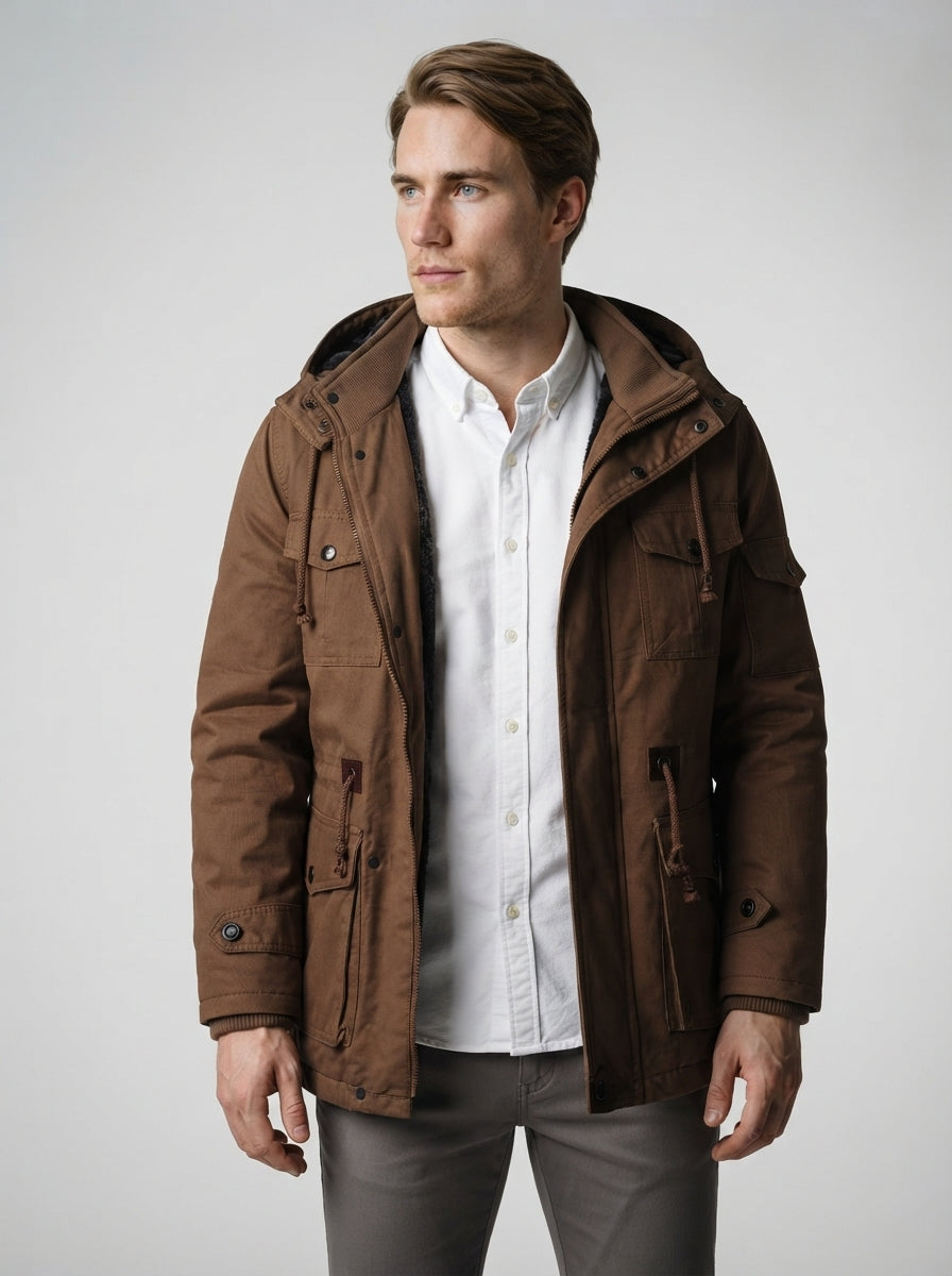 The Ryburn Fleece Field Jacket in Brown