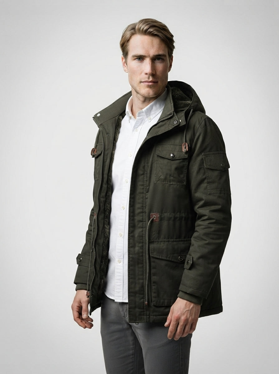 The Ryburn Fleece Field Jacket in Olive