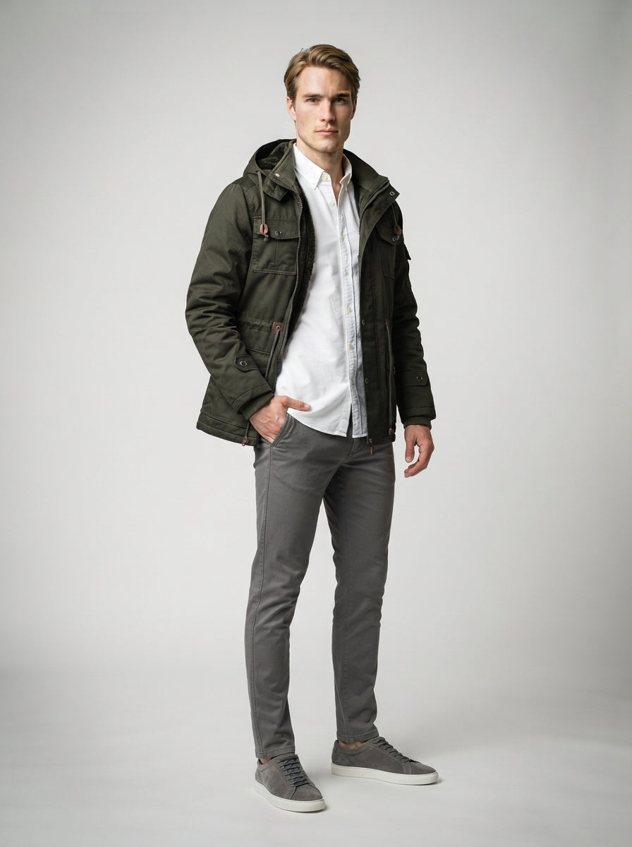 The Ryburn Fleece Field Jacket in Olive