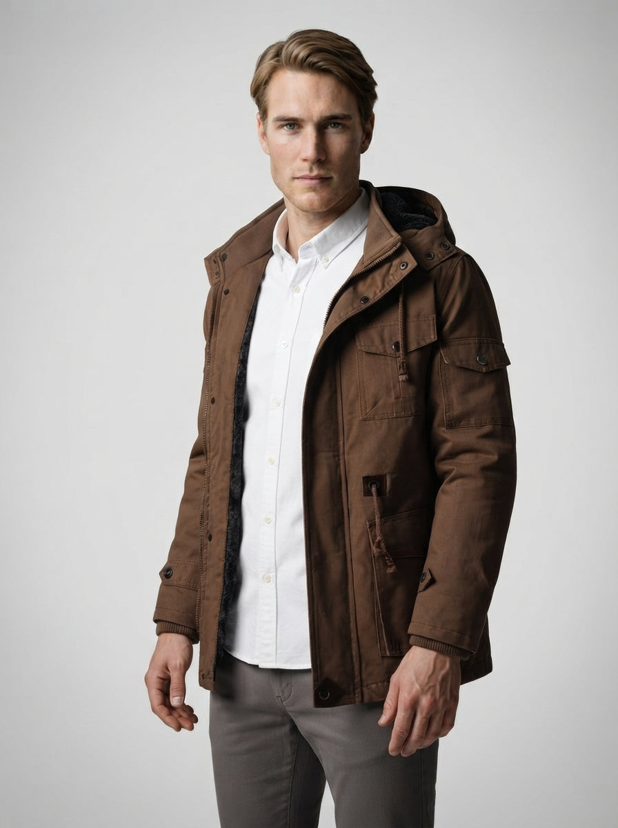 The Ryburn Fleece Field Jacket in Brown