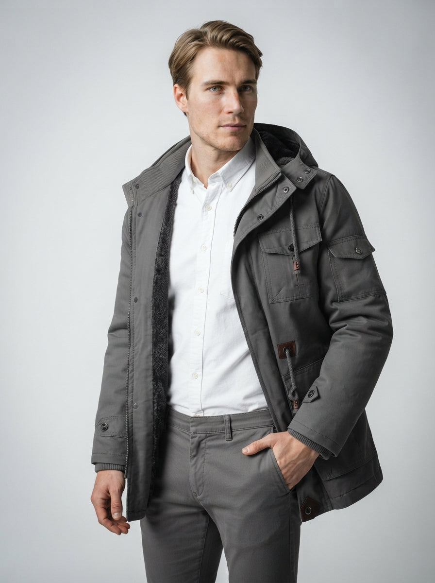 The Ryburn Fleece Field Jacket in Grey