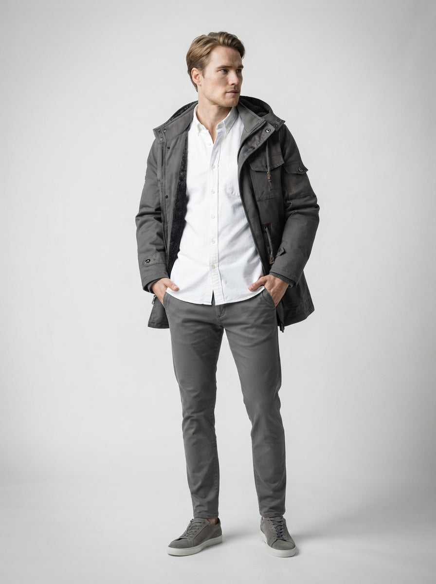The Ryburn Fleece Field Jacket in Grey