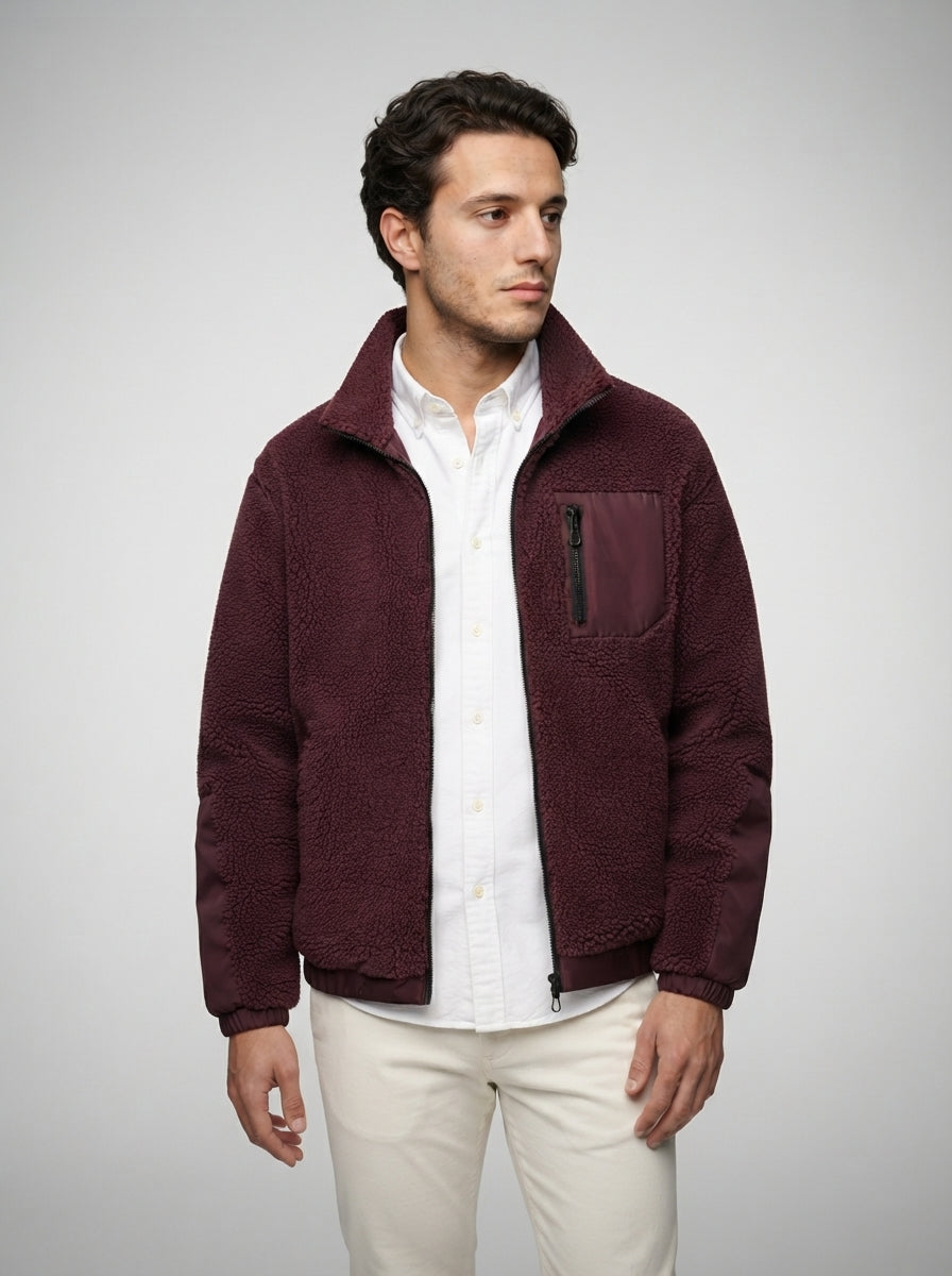 The Ambleside Fleece Jacket in Burgundy