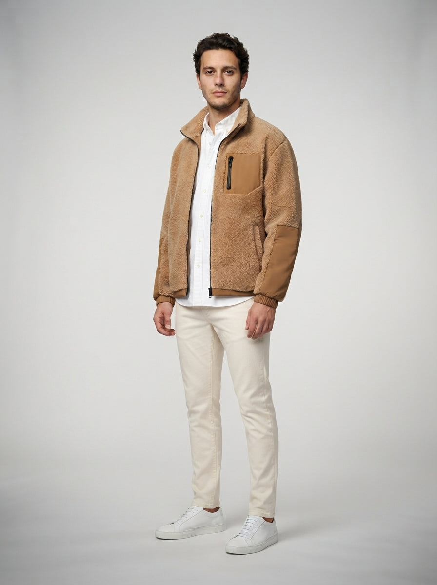The Ambleside Fleece Jacket in Tan