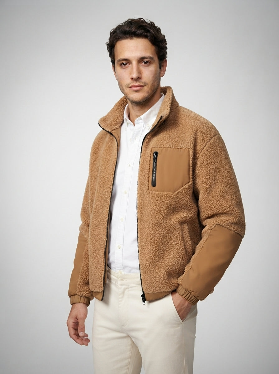 The Ambleside Fleece Jacket in Tan