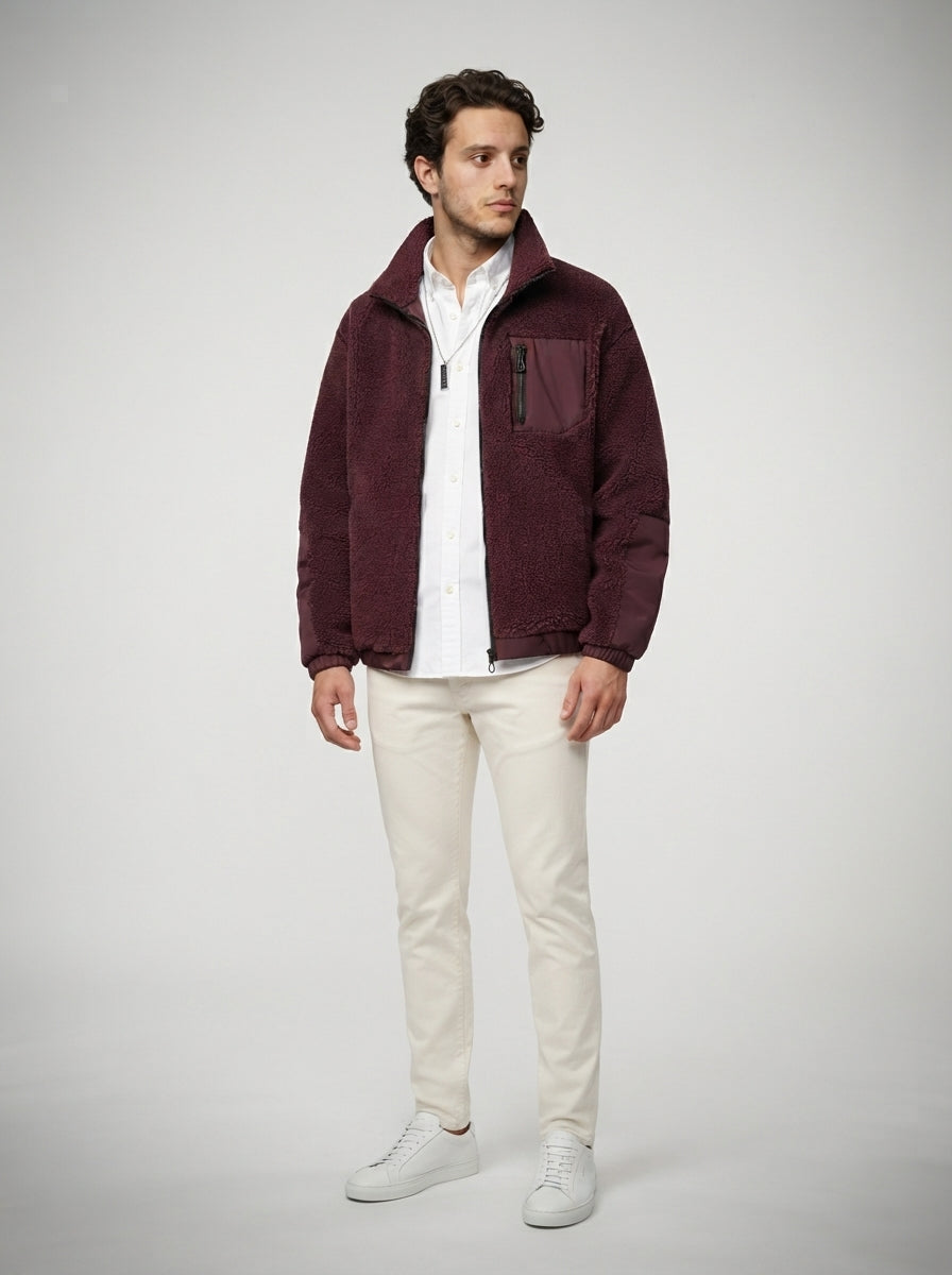 The Ambleside Fleece Jacket in Burgundy