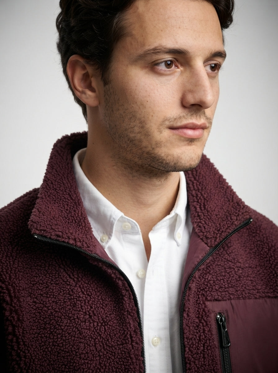 The Ambleside Fleece Jacket in Burgundy