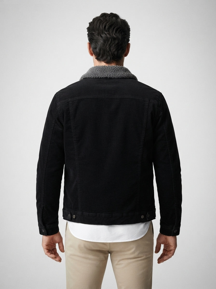 The Wentworth Cord Trucker in Black