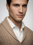The Brancaster Cable Cardigan in Khaki