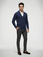 The Brancaster Cable Cardigan in Navy