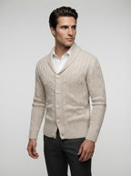 The Brancaster Cable Cardigan in Cream