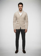 The Brancaster Cable Cardigan in Cream