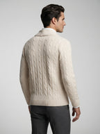 The Brancaster Cable Cardigan in Cream