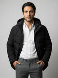 The Braxton Hooded Coat in Black