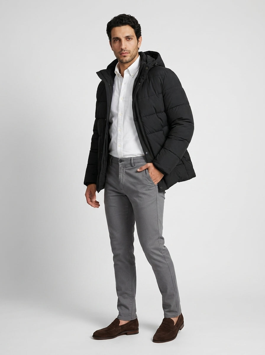 The Braxton Hooded Coat in Black