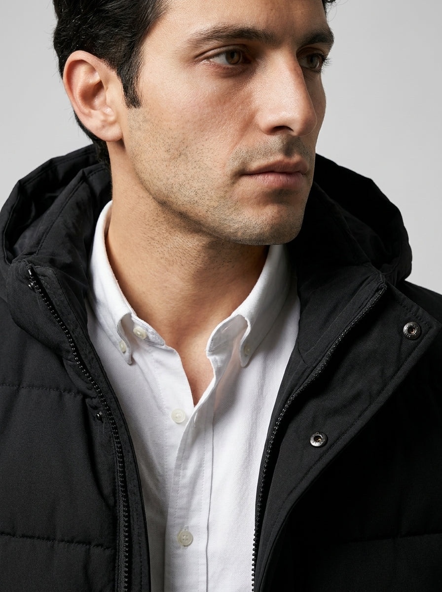 The Braxton Hooded Coat in Black