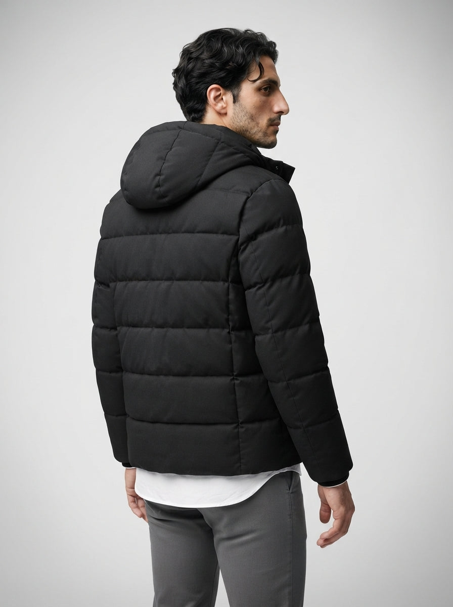 The Braxton Hooded Coat in Black