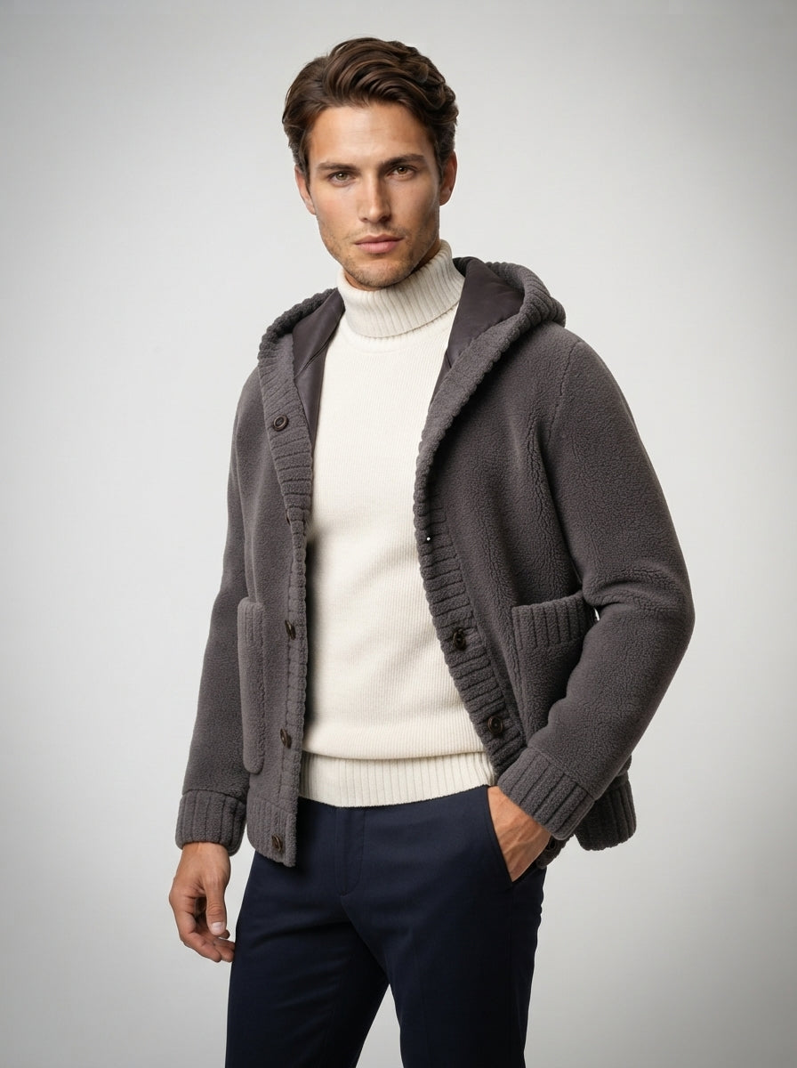 The Ledbury Hooded Fleece in Grey