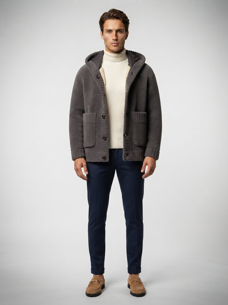 The Ledbury Hooded Fleece in Grey