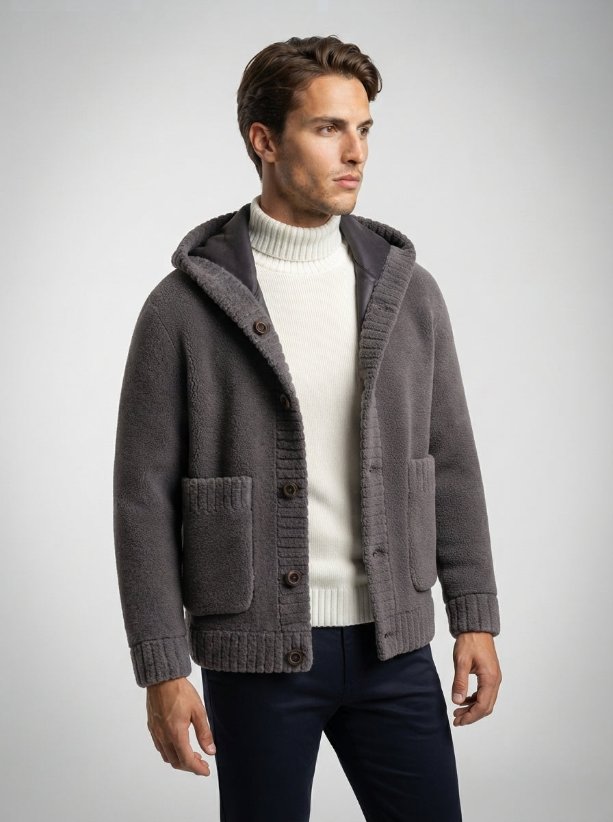 The Ledbury Hooded Fleece in Grey