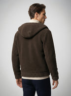 The Ledbury Hooded Fleece in Dark Brown