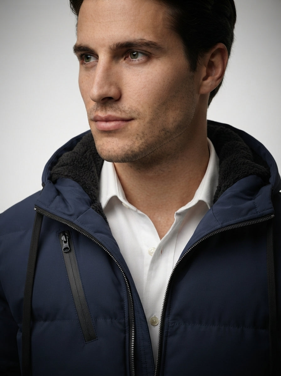 The Rothbury Hooded Puffer in Navy