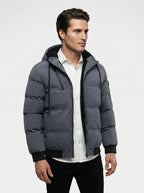 The Rothbury Hooded Puffer in Grey
