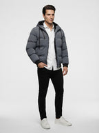 The Rothbury Hooded Puffer in Grey