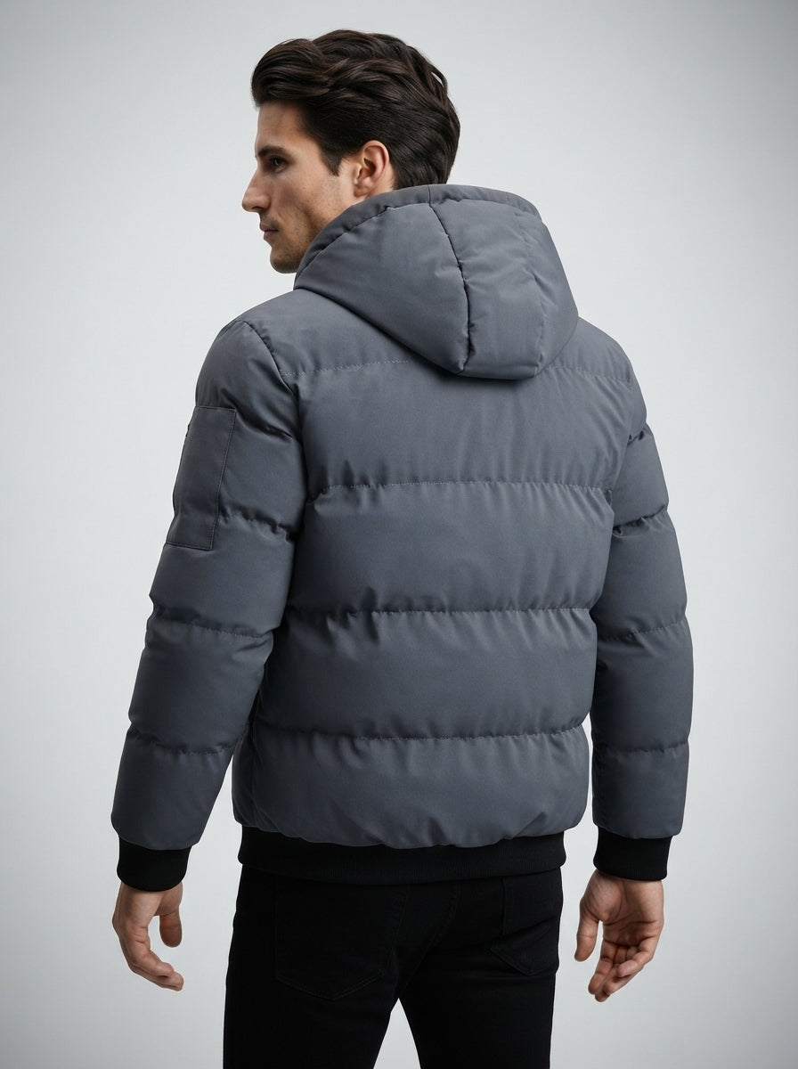 The Rothbury Hooded Puffer in Grey