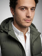 The Hexham Hooded Gilet in Olive