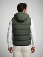 The Hexham Hooded Gilet in Olive