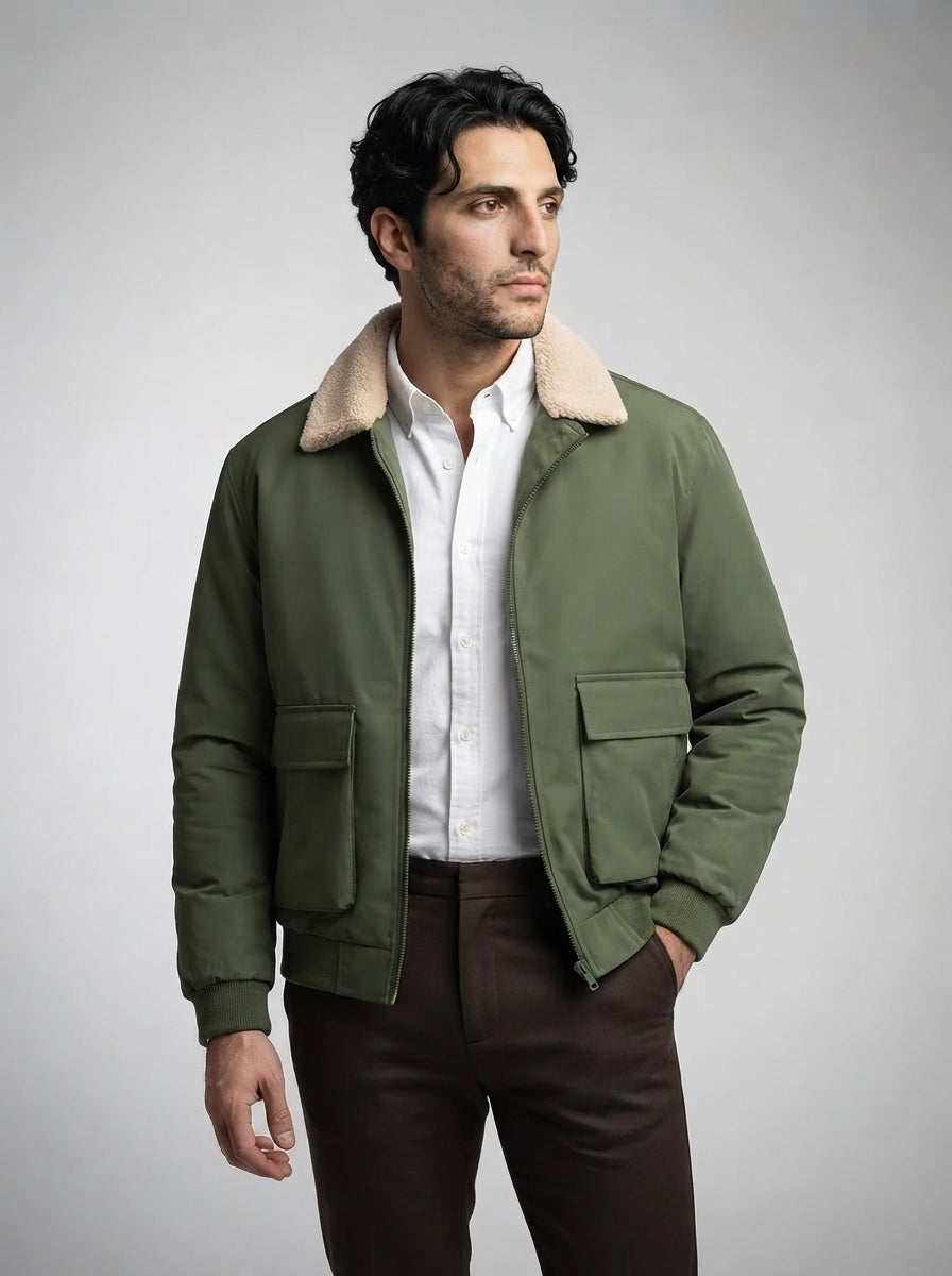 The Ashbourne Flight Jacket in Olive