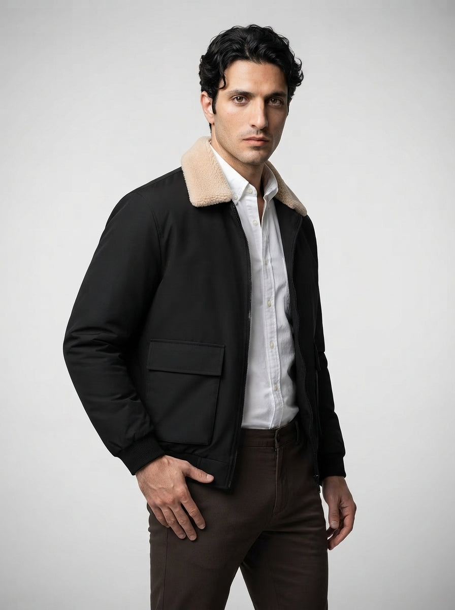 The Ashbourne Flight Jacket in Black