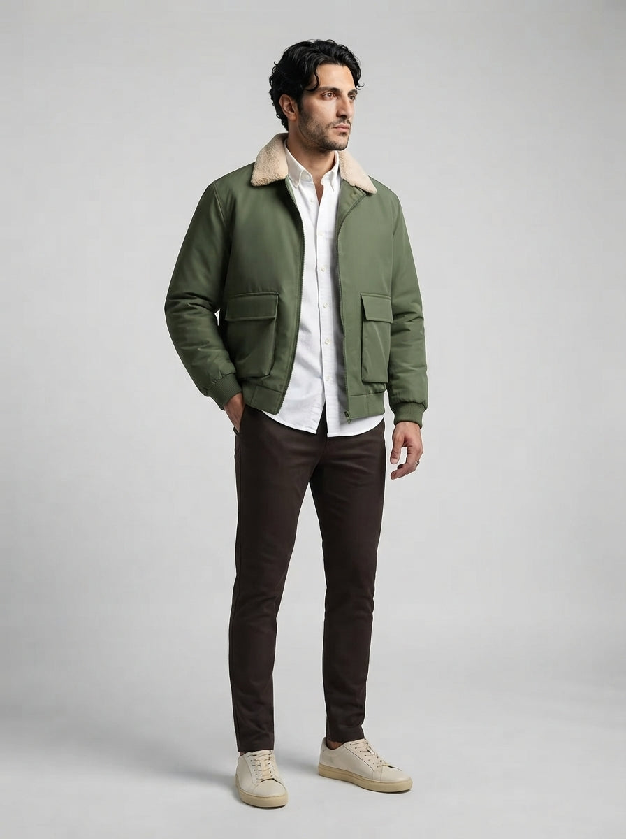 The Ashbourne Flight Jacket in Olive