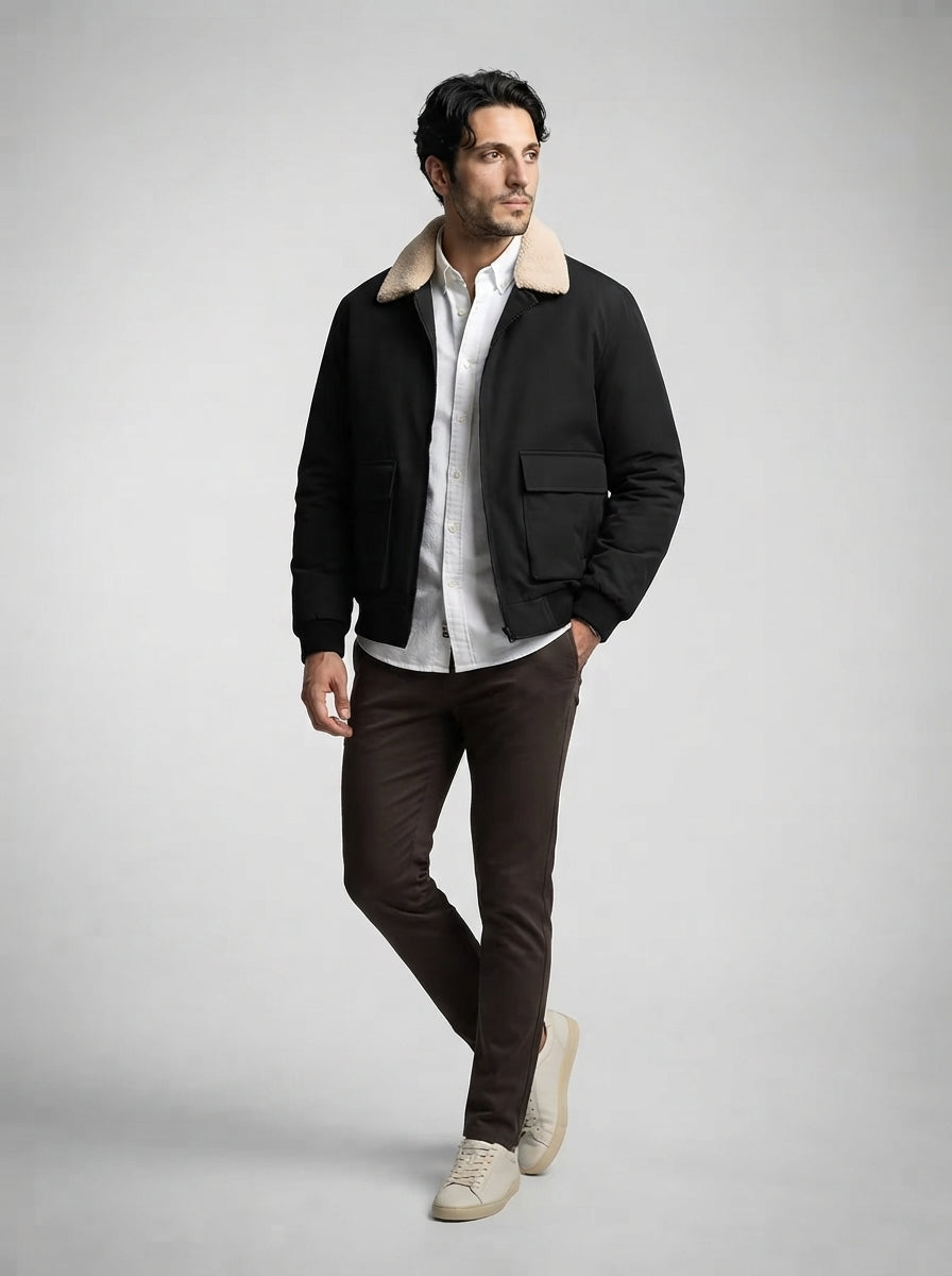 The Ashbourne Flight Jacket in Black